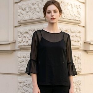 The Limited Black Sheer Blouse